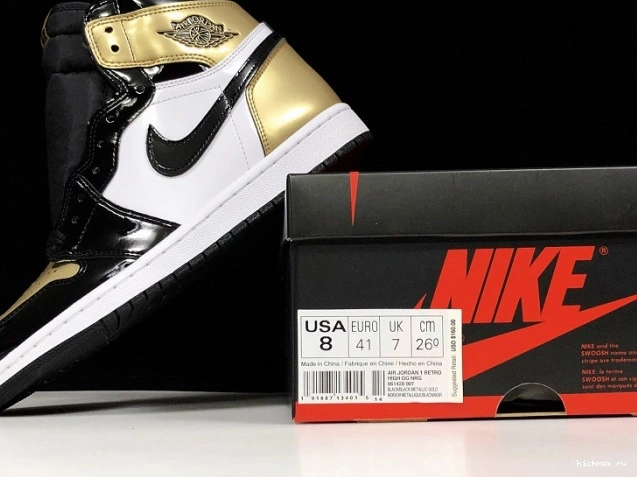 Rep MAX Air 1 Jordan Retro High 861428-007 Glod Toe 0706